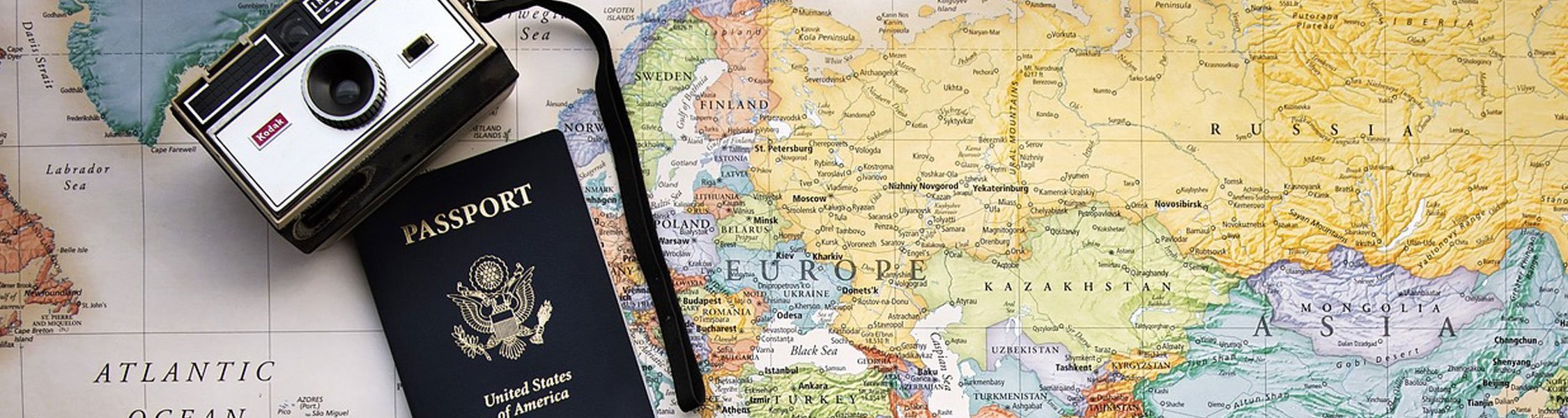 a cell phone on a map