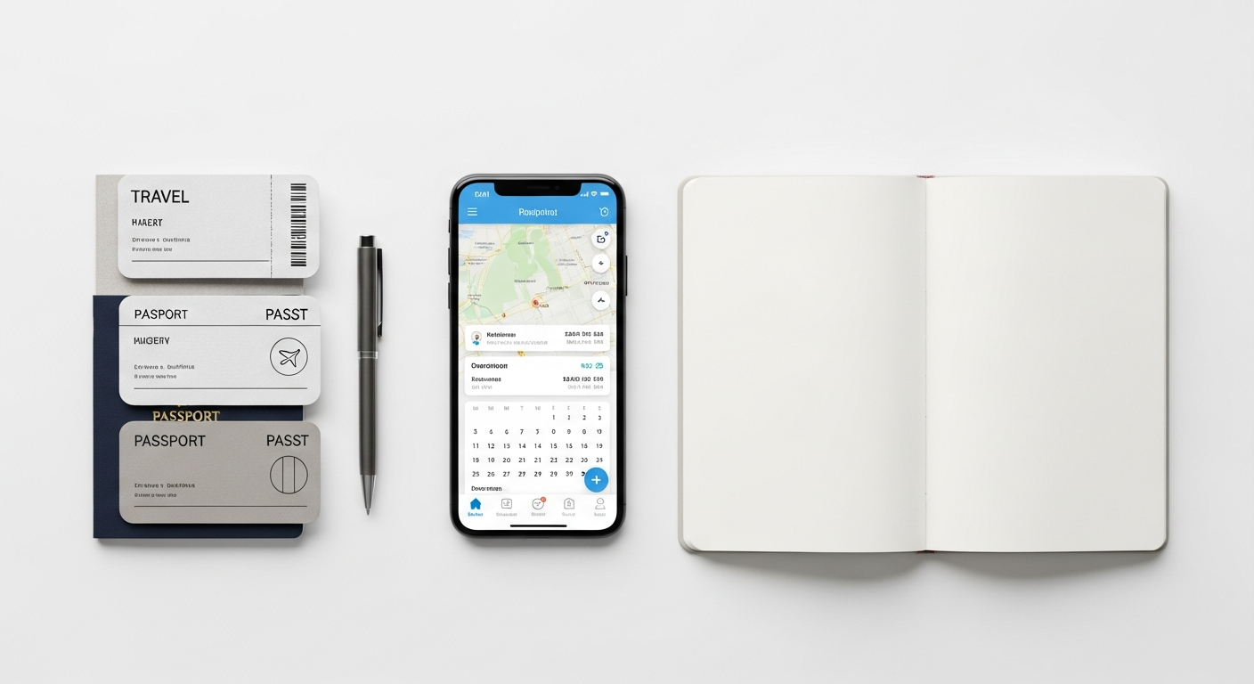 Smartphone displaying flight booking apps like Skyscanner and Google Flights for efficient trip planning.