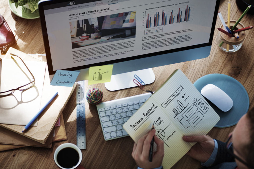 Business Plan Graph Growth Writing Notebook Concept